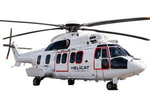 Maqueta del H225 con los colores de Helicat